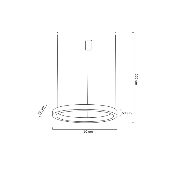 Lampa wisząca RING 60 złota - LED, stal